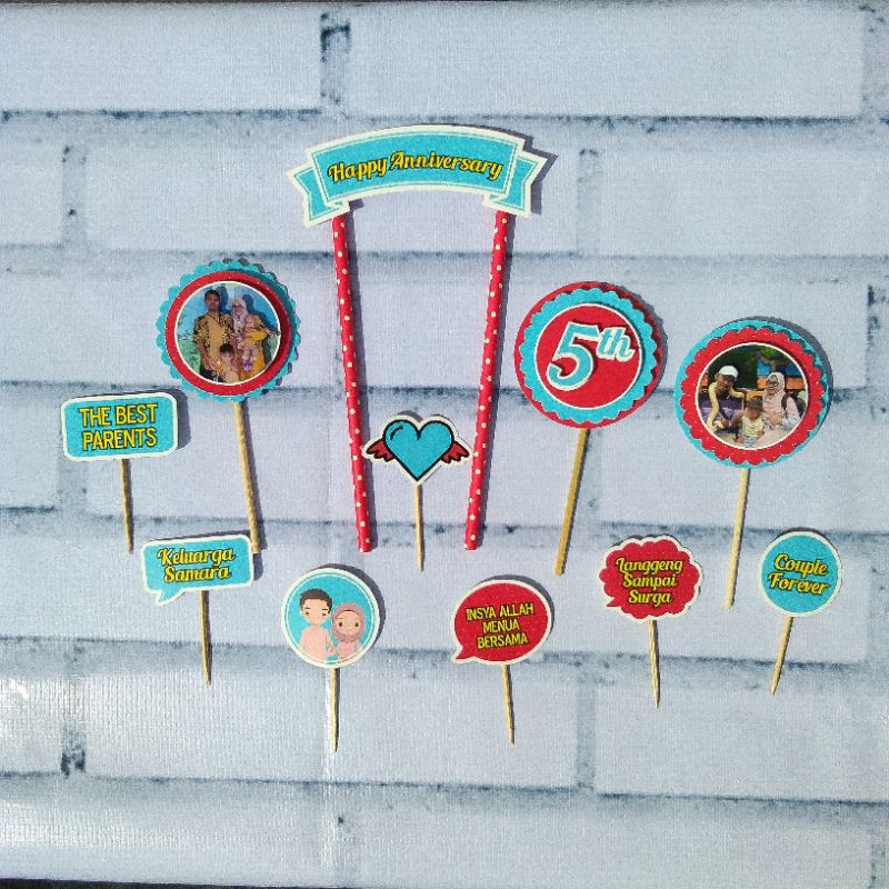 topper cake anniversary/topper cake custom/topper cake popup