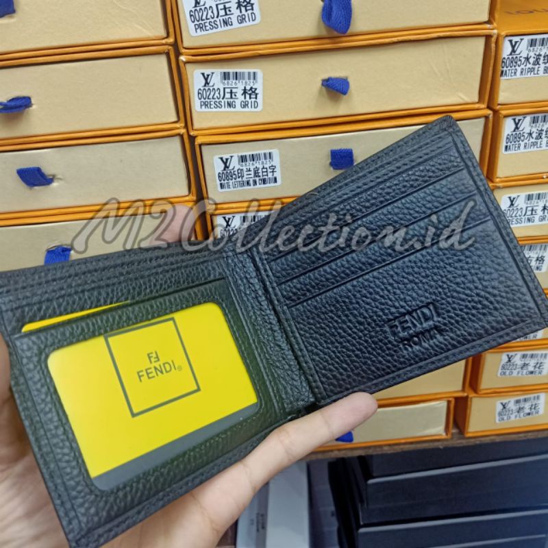 Dompet Lipat Pria Fendi Monster Yellow Eye Leather