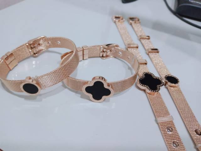 GELANG TITANIUM WANITA MODEL TERBARU GELANG WANITA BANDUL HITAM