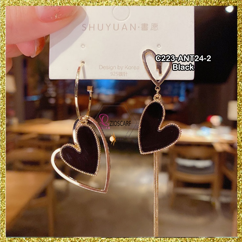 ANTING WANITA KOREA LOVE ANTING TUSUK TITANIUM ANTI KARAT ANTING GANTUNG PANJANG LOVE ANT24