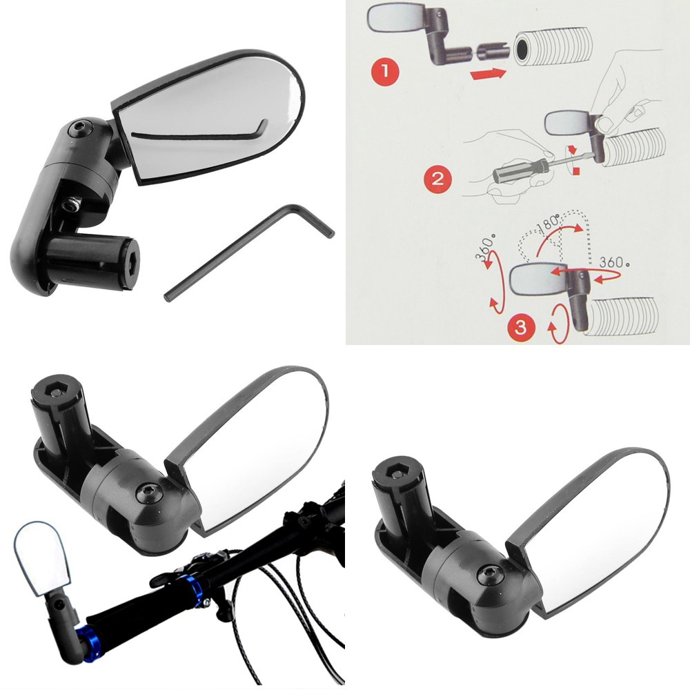 Kaca Spion Sepeda Kotak Handlebar 360 Rotate Sepion Speda MTB BMX 1PCS - Spion Sepeda Batok Gunung R