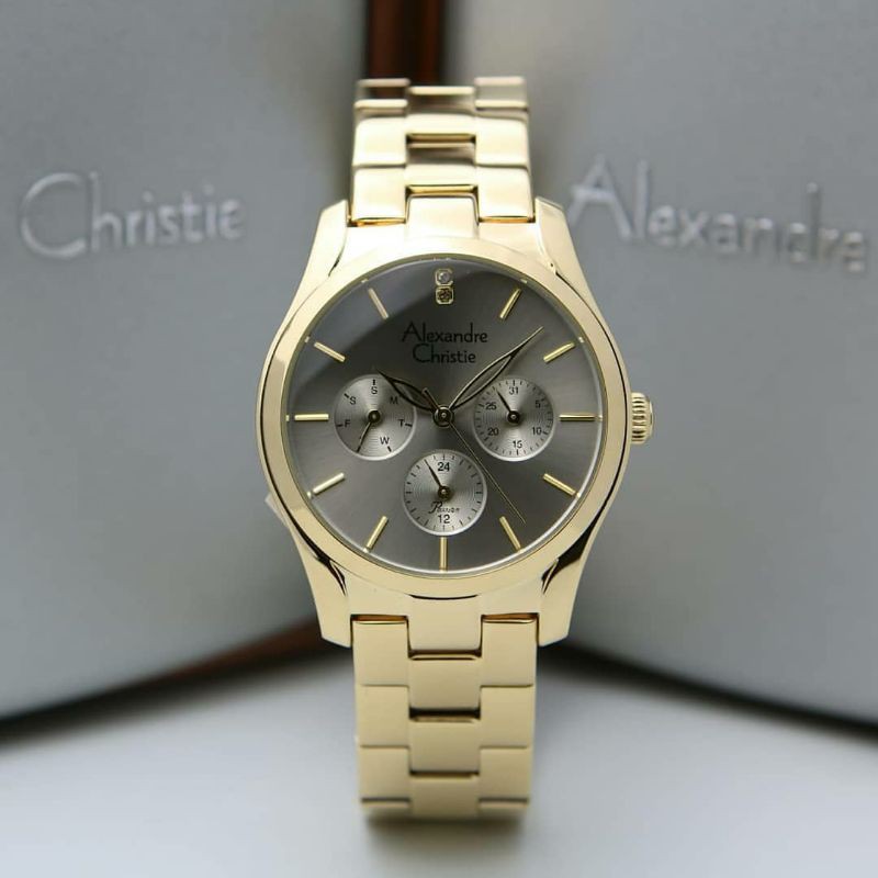 jam tangan wanita alexander cristie ac2910 original gold