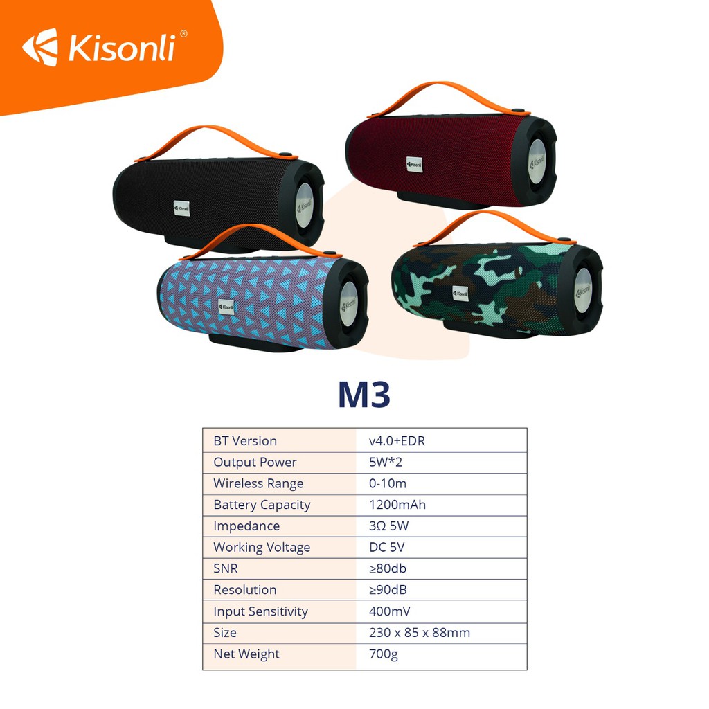 SPEAKER KISONLI M3 BLUETOOTH WIRELESS