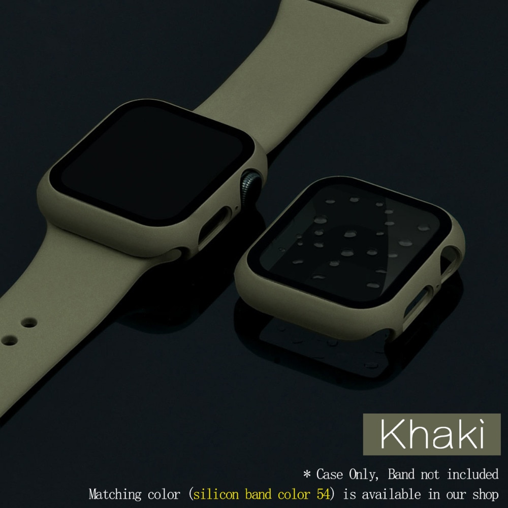 Frame Bumper Pelindung Layar Tempered Glass Matte Full Cover 360 Untuk Apple Watch 6 / Se / 5 / 4 / 3 / 2 / 1 / 5