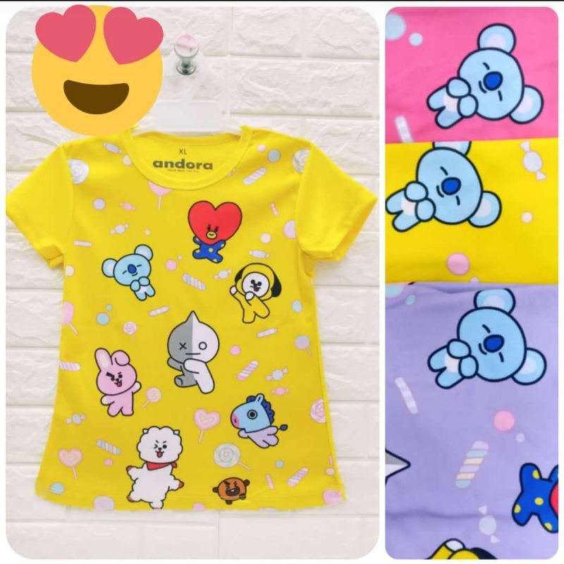 USIA 1-4 TAHUN KAOS ANAK PEREMPUAN BT21