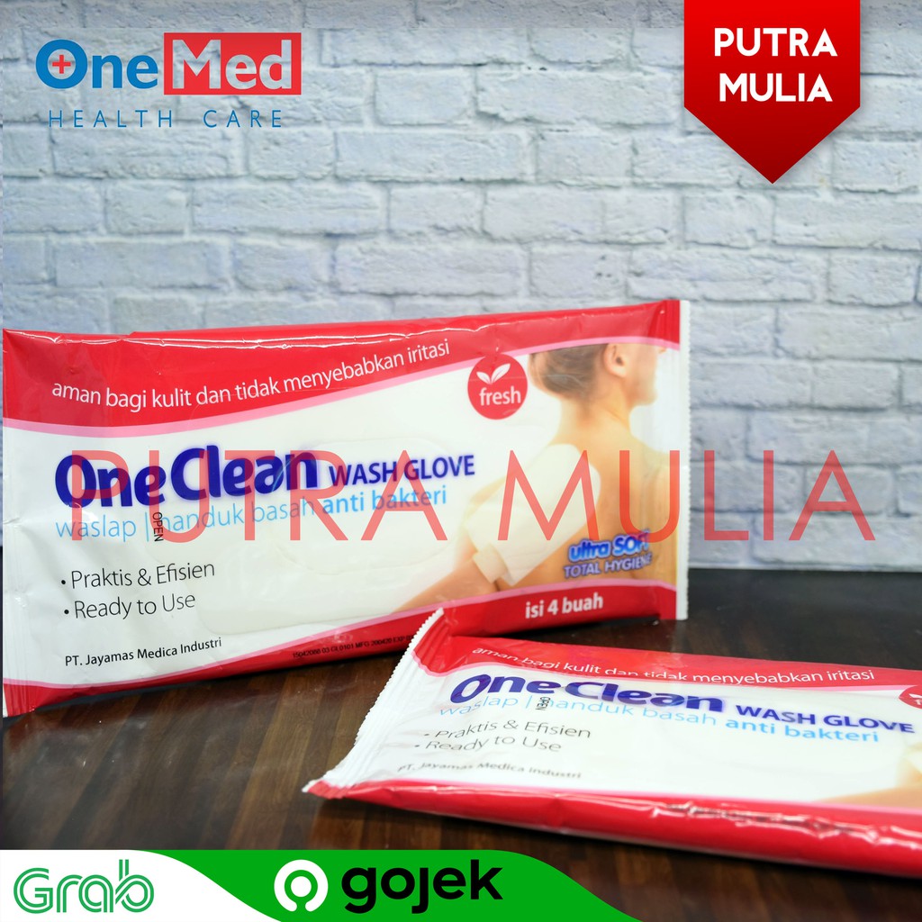 Waslap OneClean Onemed Wash Glove Tissue Handuk Basah Anti Bakteri washlap