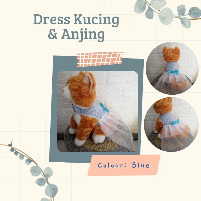 BAJU KUCING - BAJU ANJING -BAJU DRESS KUCING ANJING BETINA