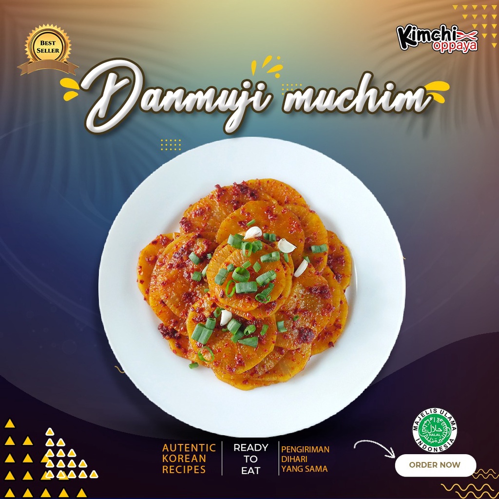 

Danmuji Muchim ( Acar Lobak Pedas ) 단무지무침 Radish Chili Powder 300 Gr