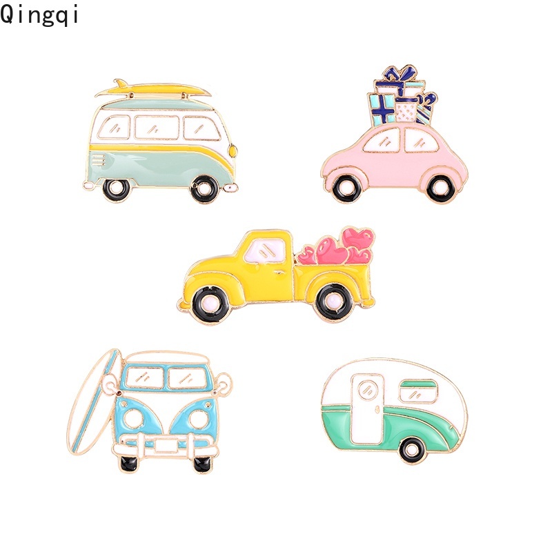 Bros Pin Enamel Desain Kartun Bus Camper Travel Adventure ​Bros Pin Enamel Desain Kartun Lucu Untuk Anak Unisex