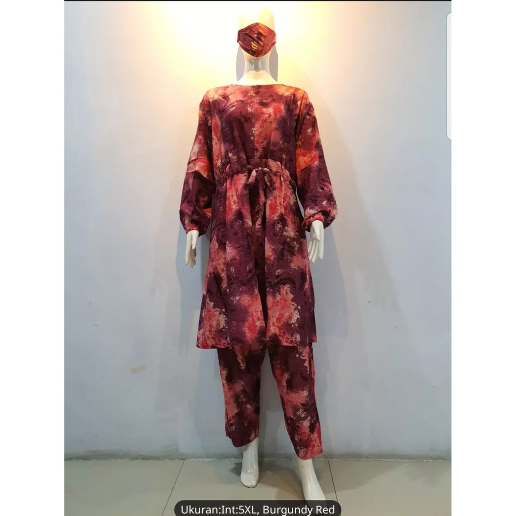 JOSJOLI_STORE/3603 3604 Setcel Rayon/Stelan Super Jumbo 5XL Free Masker/Busui