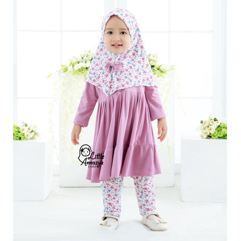 set baju muslim anak perempuan / setelan baju anak lucu 1-5 Tahun