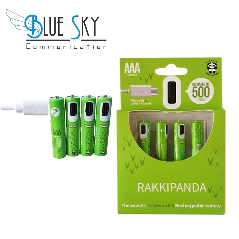 BATERAI RAKKIPANDA RECHARGEABLE MICRO USB AAA / 4 PCS BATERAI ISI ULANG