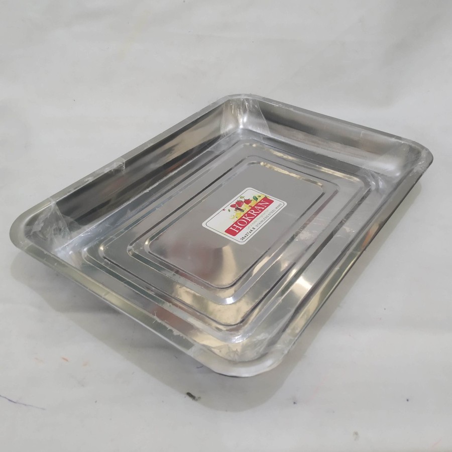 Nampan wadah baki tray trey trei steinless stainless steel medium besar