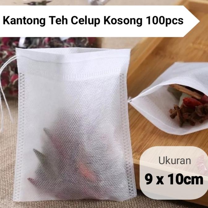 

:::::::] Kantong Saringan Teh Celup Kosong Tali Tea Bag Sedang 9 x 10cm 100Pcs