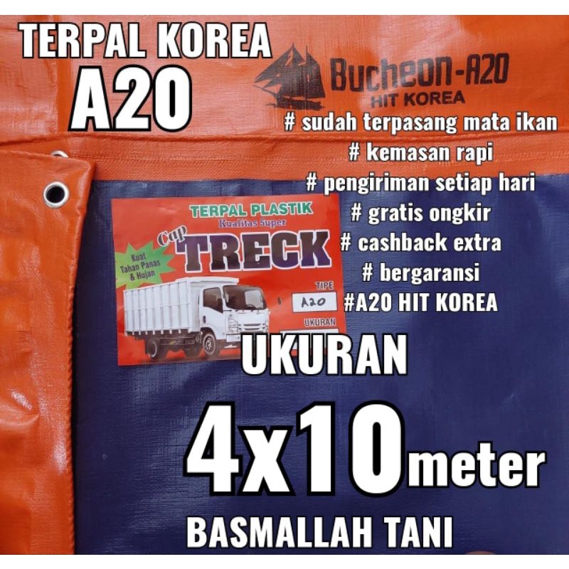 Terpal Korea A20 Ukuran 4x10 meter cap TRECK