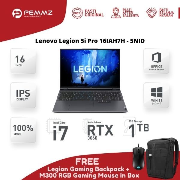 LENOVO LEGION 5I PRO 16IAH7H - 5NID - 16" WQXGA - i7-12700H - RTX3060 - STORM GREY