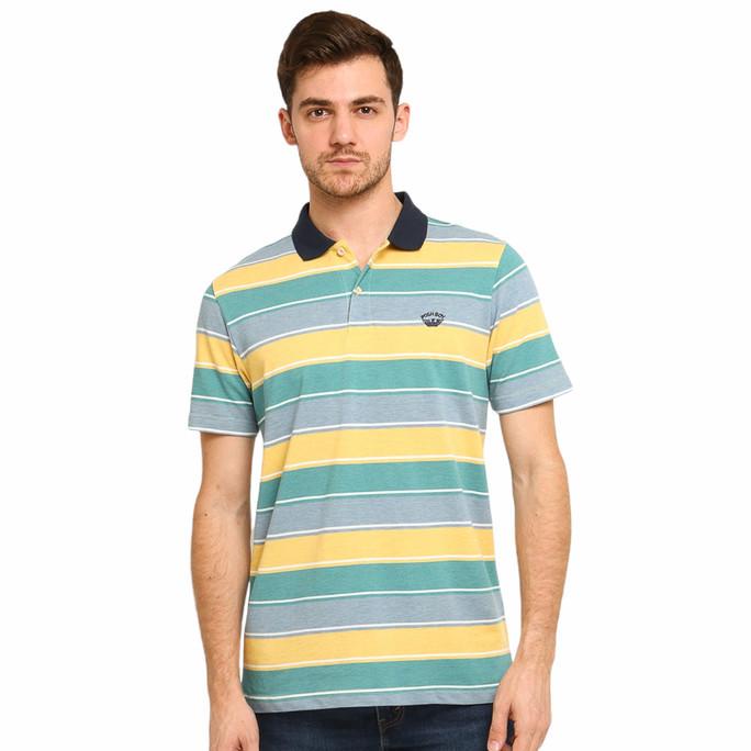 Poshboy Stripes Polo Shirt Blue Yellow Green Star Seller