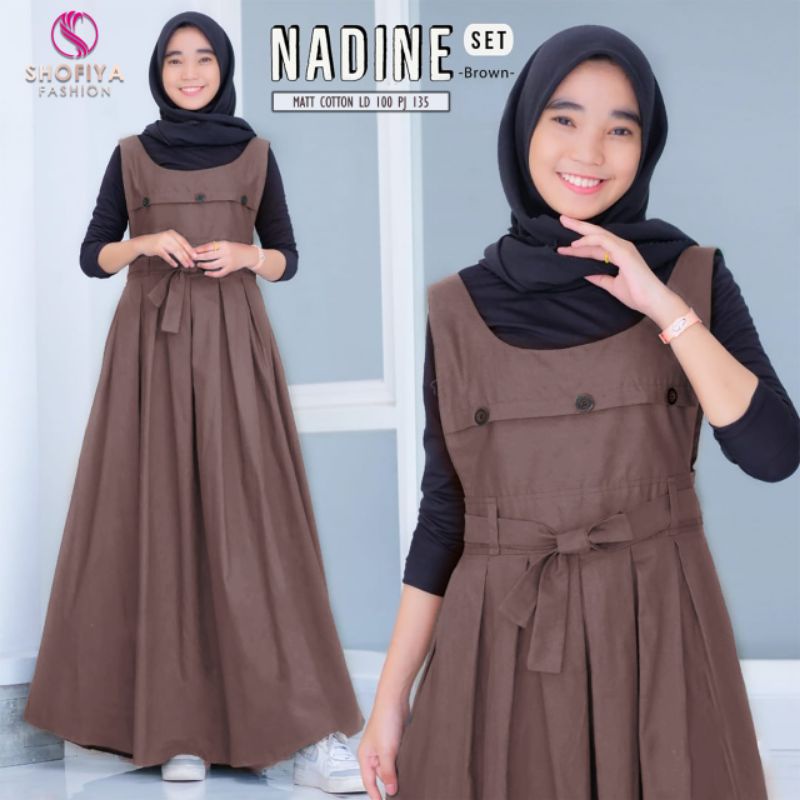 Baju Terusan Wanita Remaja /Dewasa Muslim Longdress New Nadine Set Dress