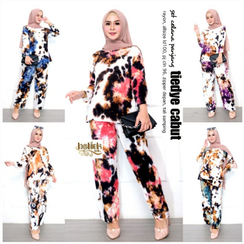 Set Celana Panjang Tiedye Cabut ori Batiek Solo