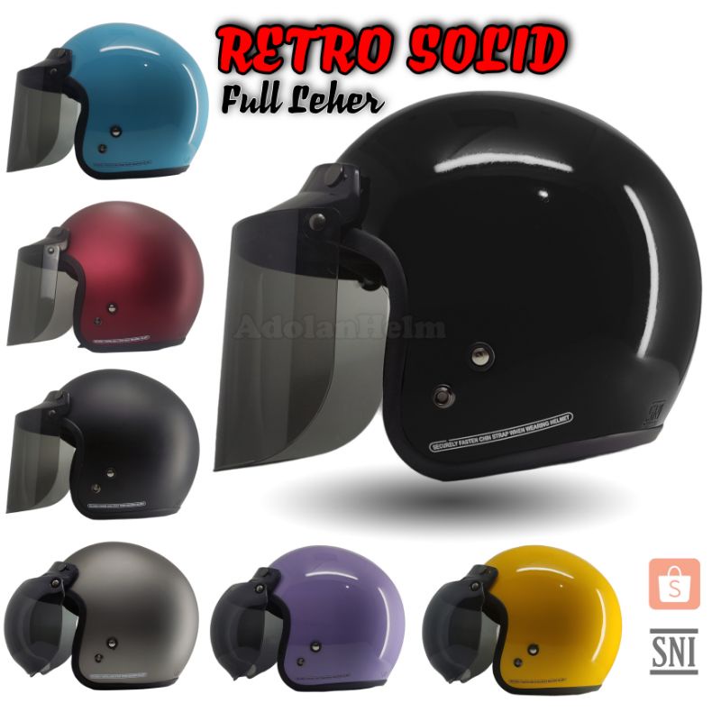 Helm Bogo Retro Polos Classic Cewek Cowok Couple Terlaris