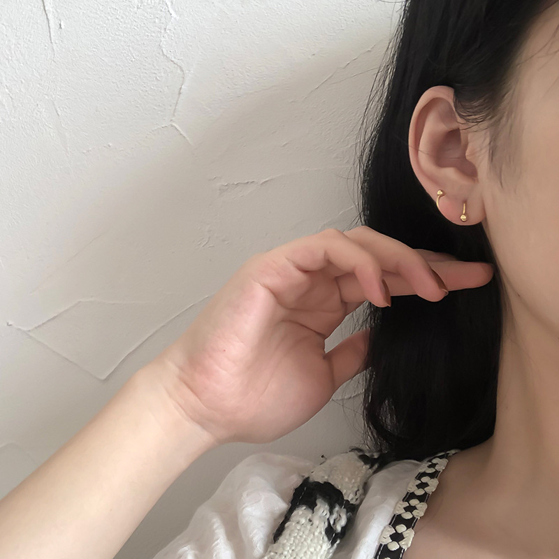 S925 Anting Bentuk Spiral Gaya Retro Untuk Wanita