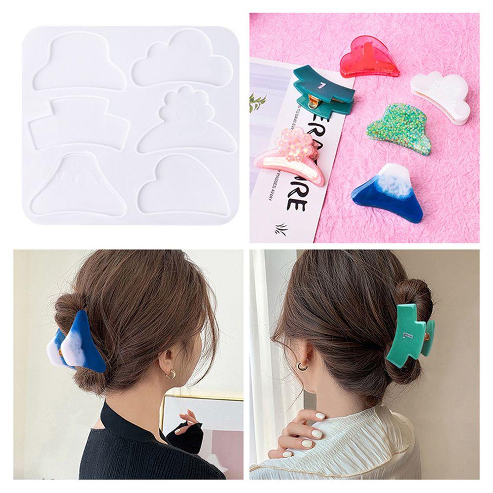 R-flower Cetakan Silikon DIY Grasping Clip UV Kristal Epoxy Perhiasan Rambut Klem