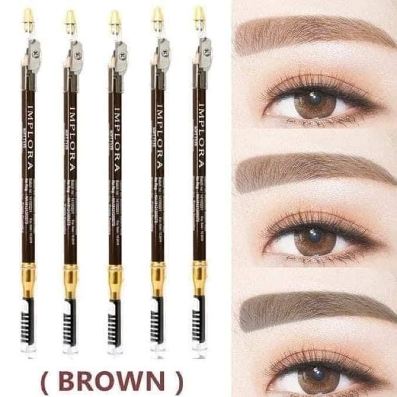 Implora - Eyebrow Pensil Implora 3 in 1 - Pensil Alis Bpom Original Waterproff