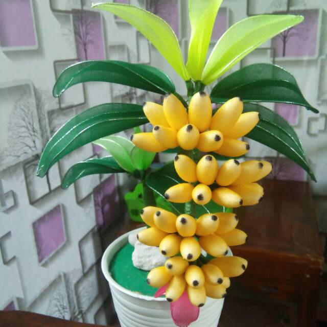 Bonsai pisang stocking/bunga hias/ bunga stocking