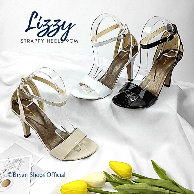 Bryan Lizzy Sexy Strappy Heels Tali Nyaman Strappy 9cm Glossy Gladiator Jumbo Bigsize Oversize 36-43