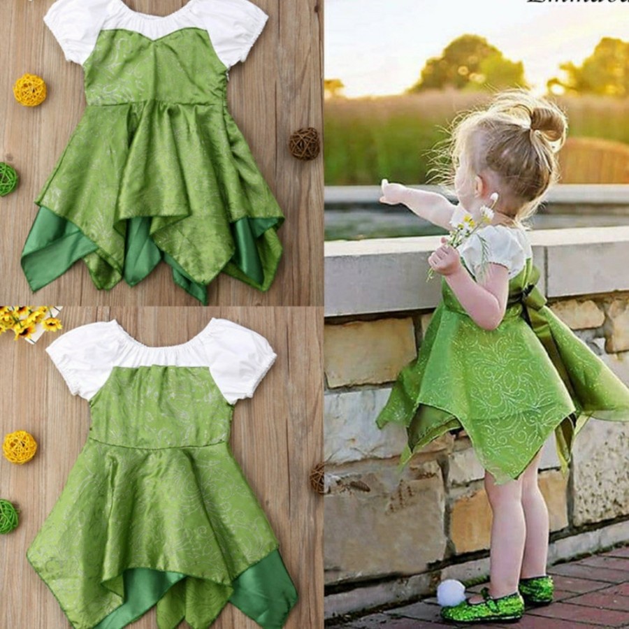 Baby Tinkerbell dress Fairy dress dress bayi peri hijau tinker bell