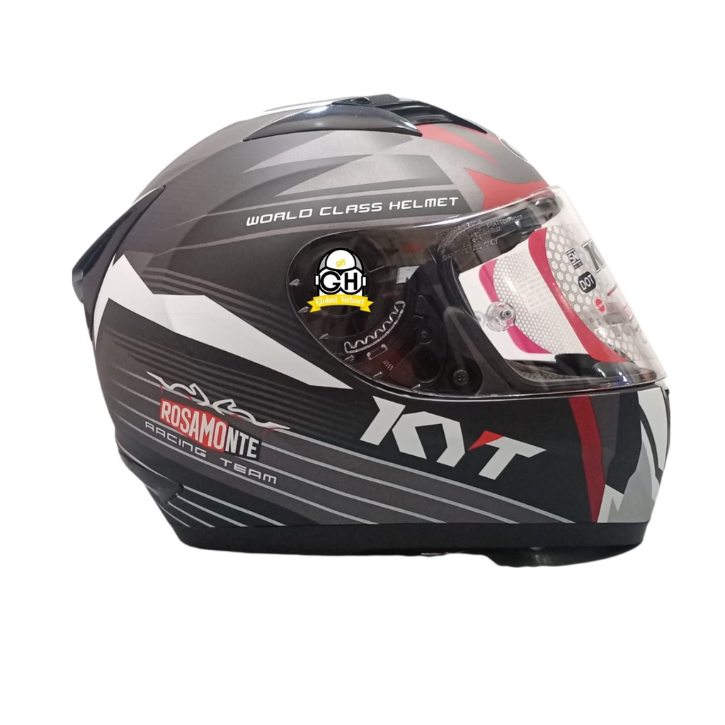 HELM KYT R10 #3 MATT GUNMETAL WHITE R-10 #3 KYT R-10 FLAT VISOR