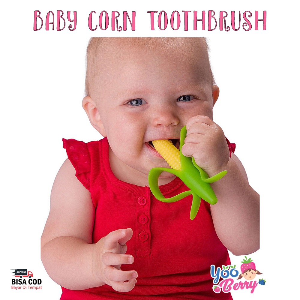 Berry Mart Corn Training Toothbrush Sikat Gigi Bayi Lunak Perlengkapan Bayi Perawatan Bayi Berry Mart