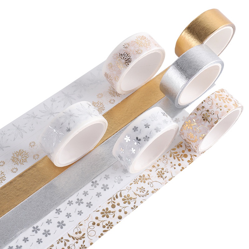 Hand Account Adhesive Tapes Decoration Set Gold Stamping DIY Material Souvenir Cute Stickers Stationery Gift