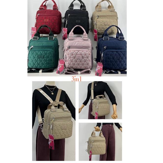 Promo Terbaik Tas Wanita Ransel SIGHMON Original Tas Ransel 3 in 1 Import Fashion Korea Tas Ransel Canvas Import Trendy Waterproof