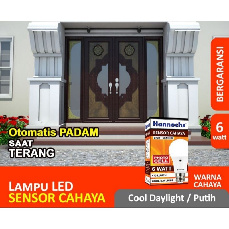 LAMPU LED HANNOCHS 6W LIGHT SENSOR