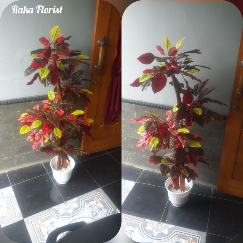 bunga hias nangka merah sintetis/bunga hias sudut ruang/hiasan ruangan