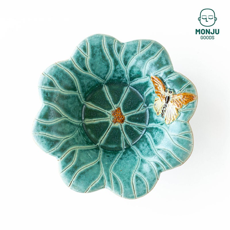 Mangkok Keramik Artisan Unik Jepang Bunga Daun Kecil 12cm