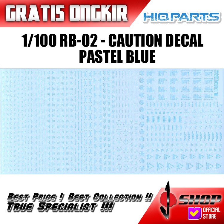 

HIQ Parts - 1/100 Pastel Blue RB02 Caution Decal