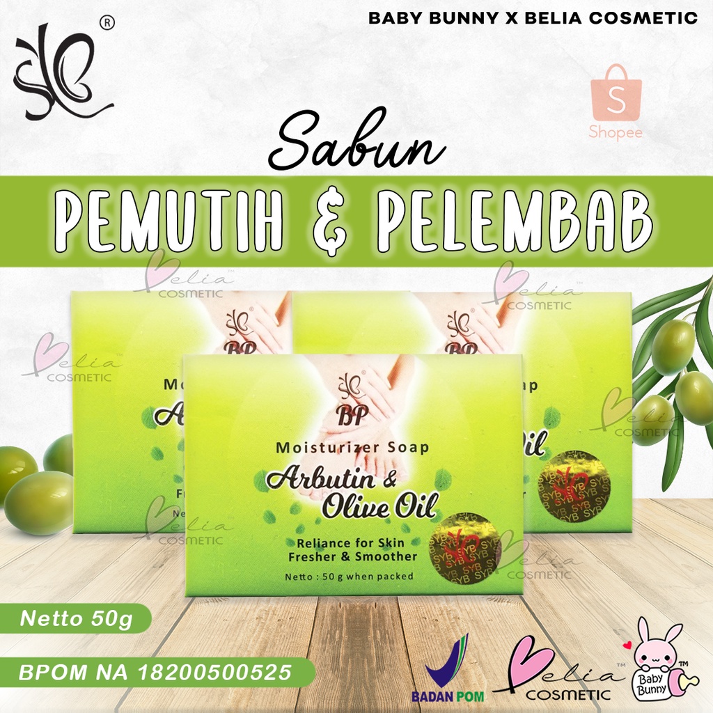 ❤ BELIA ❤ SYB Sabun Pelembab Arbutin &amp; Olive Oil | Moisturizer Soap 50g Sabun Bibit Pemutih (✔BPOM)