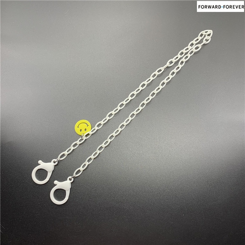 Fashion all-match smiley face pendant acrylic mask chain children adult mask anti-lost chain M60054