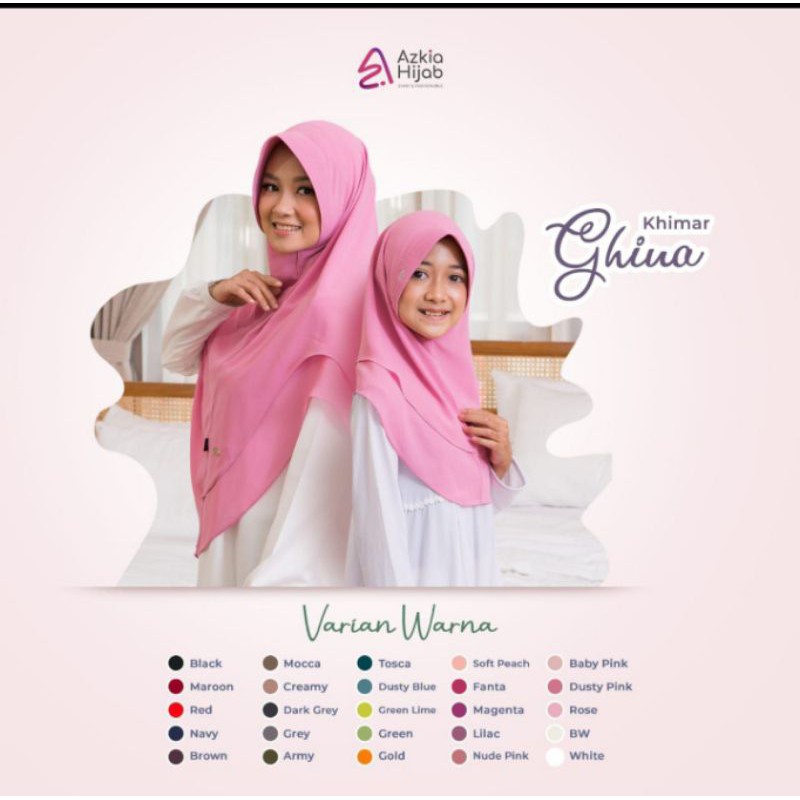 KHIMAR GHINA DEWASA dan ANAK by Azkia hijab