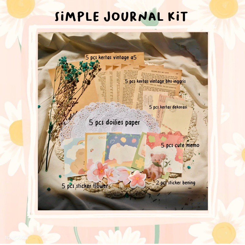 

DIY013 journal kit vintage/planner kit/bujo starter kit murah/journaling aesthetic/jurnal kit