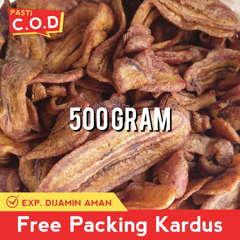 

snack kiloan keripik pisang oven 500 gram makanan ringan cemlan camilan enak renyah manis gurih