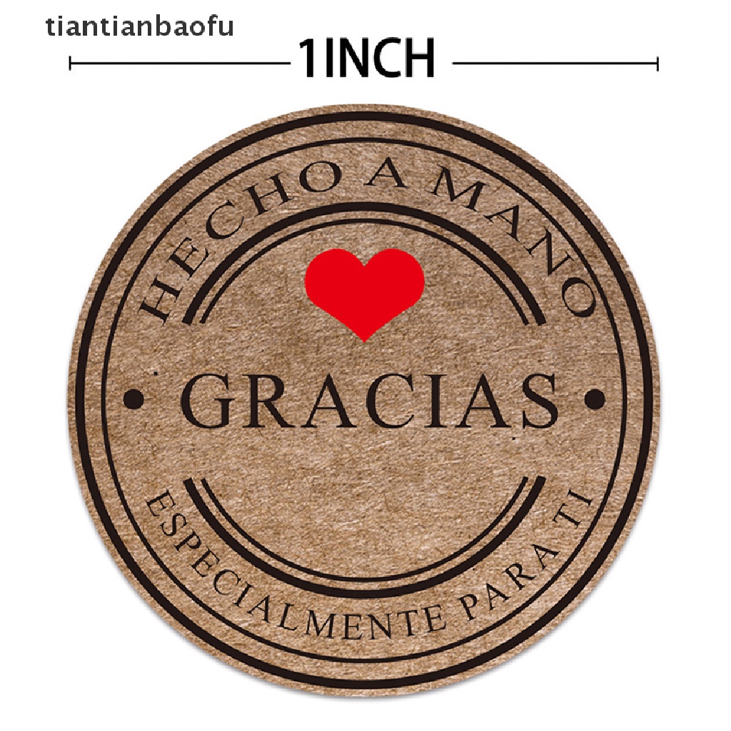 [tiantianbaofu] 500Pcs Gracias Spanish Thank You labels Stickers Handmade Scrapbooking Sticker Boutique