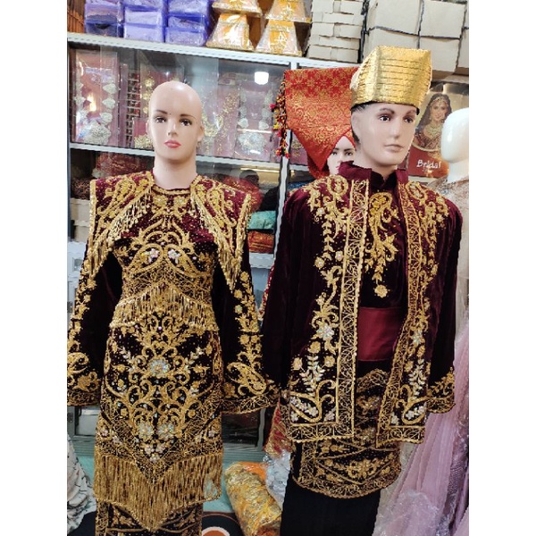 baju penganten Minang full Payet Jepang.