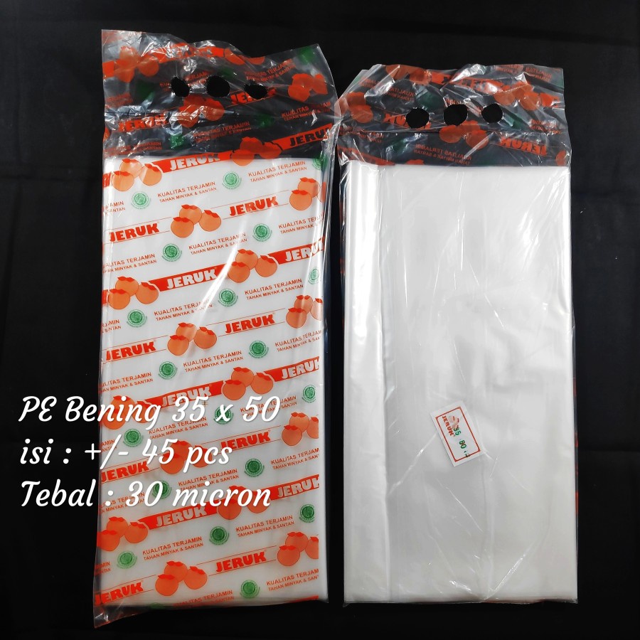 Jual Kantong Plastik PE Bening Uk.35x50 Plastik Bening Plastik Sayur ...