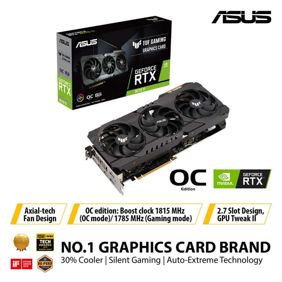 VGA Asus Tuf Gaming RTX 3070 Ti OC 8GB - Asus Geforce RTX 3070 Ti 8GB