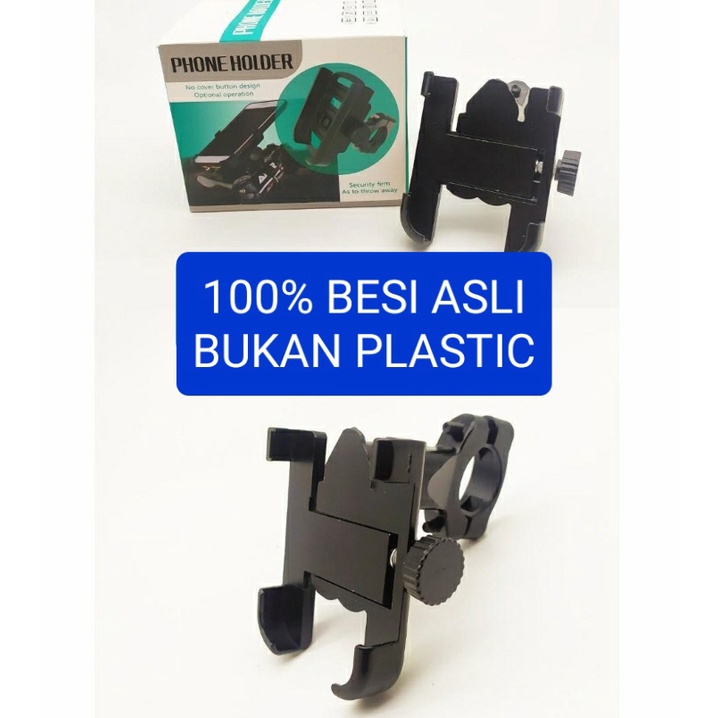 TERMURAH 100% FULL BESI Holder Sepeda Motor grab gojek Phone Holder Universal di Stang motor  01A