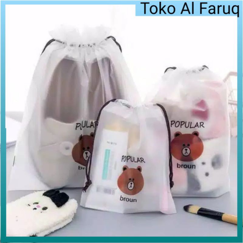 Pouch Tas Travel Kosmetik Makeup / Flaminggo Cat Kaktus