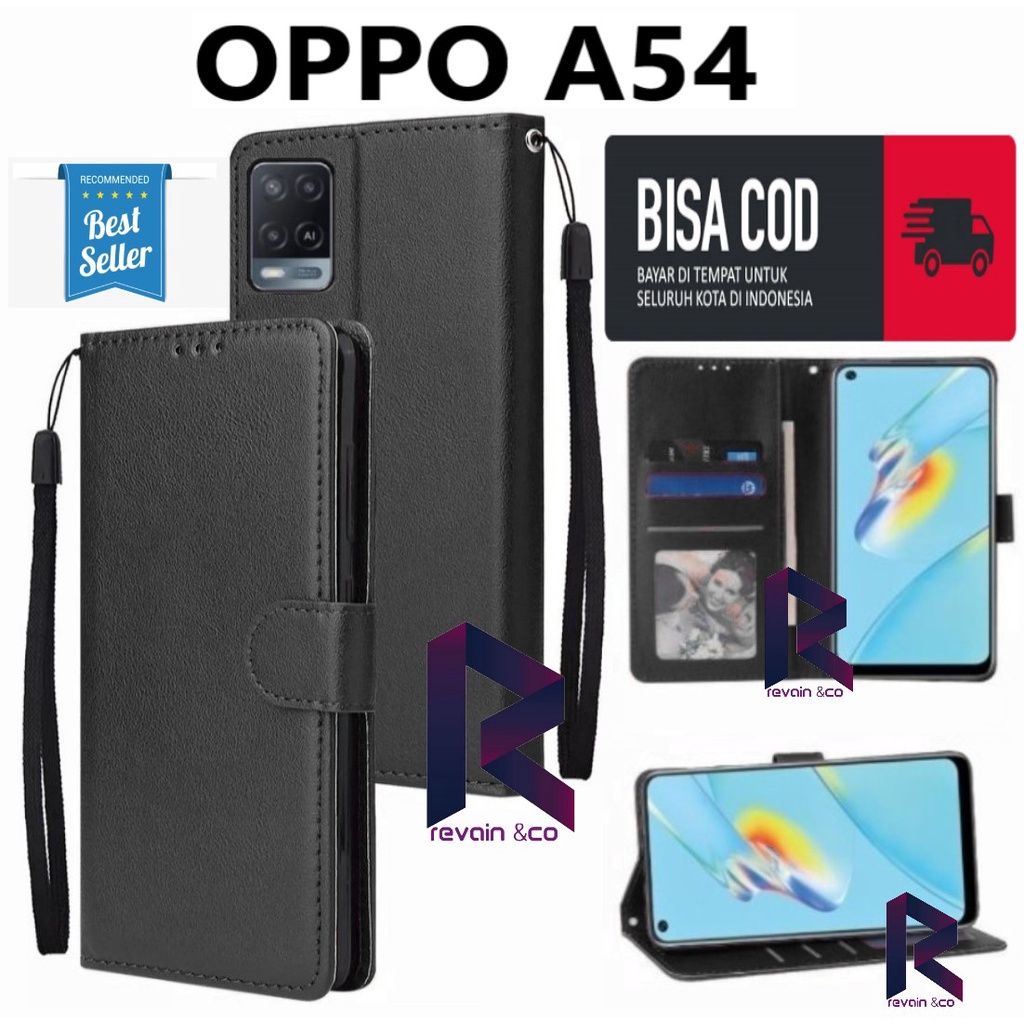 CASE OPPO A54 DOMPET FLIP WALLET LEATHER KULIT PREMIUM SARUNG BUKA TUTUP FLIP CASE OPPO A54